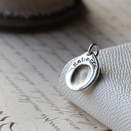 Individual Fingerprint Teardrop Pendant