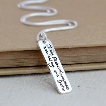 Own Handwriting Ingot Pendant (no chain)