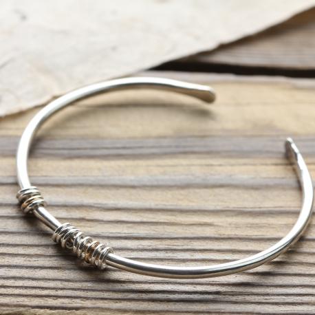 Silver Milestone Cuff Bangle