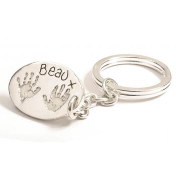 Oval Hand & Footprint Keyring