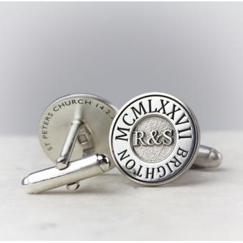 Personalised Silver Wedding Cufflinks