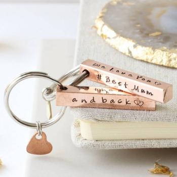 Personalised Copper Bar Keyring