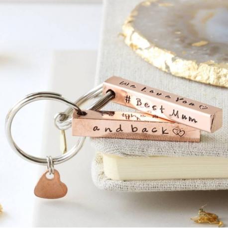 Personalised Copper Bar Keyring