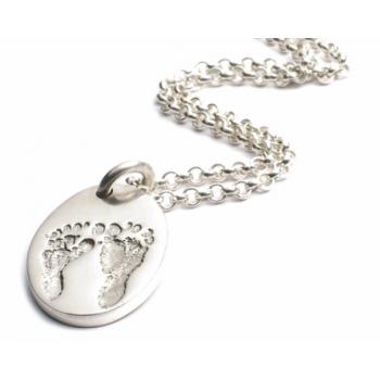 Individual Hand & Footprint Oval Pendant (without chain)