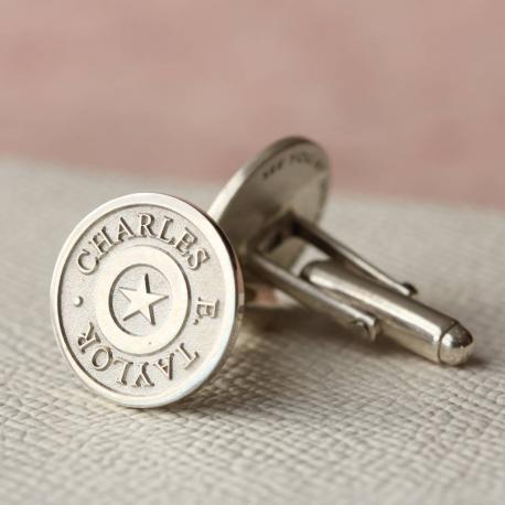 Deep Engraved Personalised Star Cufflinks