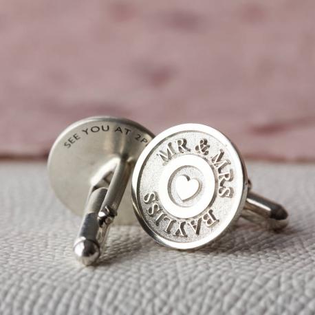 Deep Engraved Heart Cufflinks