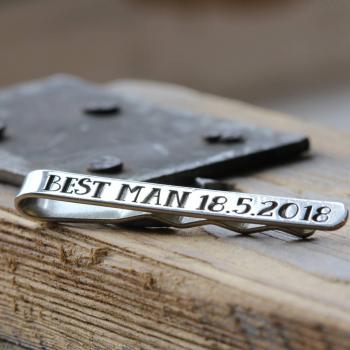 Personalised Silver Tie Clip