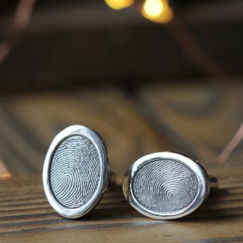 Oval Fingerprint Cufflinks