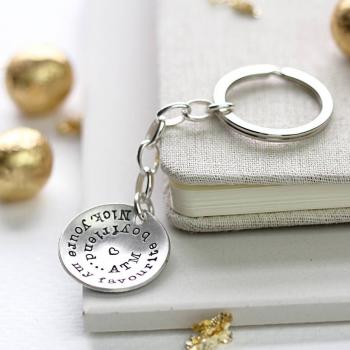 Personalised Silver Domed Keyring