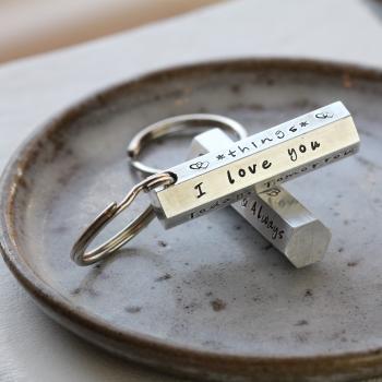 Personalised Hex Bar Keyring