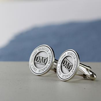 Personalised Silver Dad Cufflinks