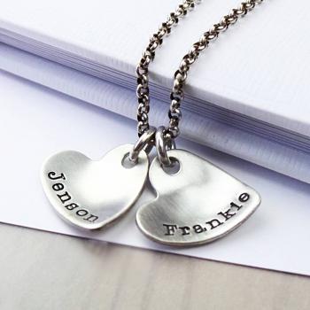 Personalised Sterling Silver Curvy Heart Pendant