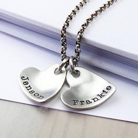 Personalised Sterling Silver Curvy heart Pendant