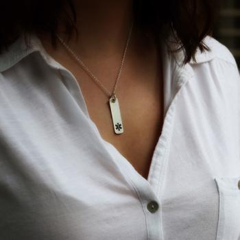 Women's Silver Medical Alert Allergy Necklace