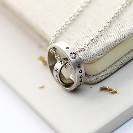 Personalised Double Ring Lunar Necklace