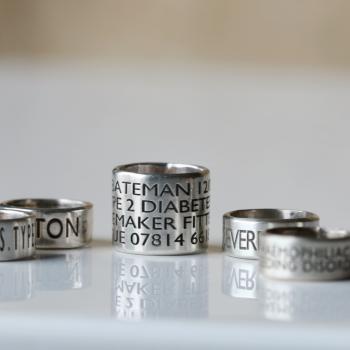 Wide 10mm Personalised Silver Medical Alert Bead