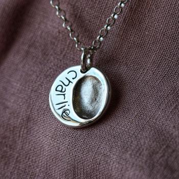 Round FingerPrint Charm Necklace (classic range)