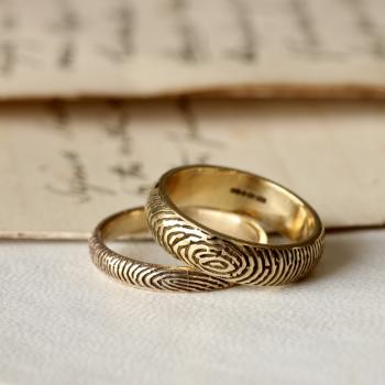 Solid Gold Fingerprint Ring