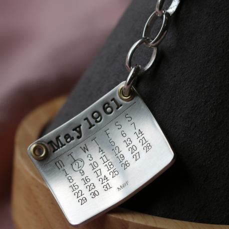 Personalised Silver Calendar Keyring