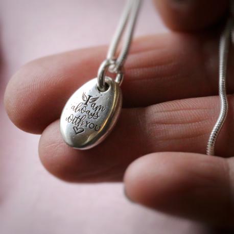 Ashes in Silver Pebble Necklace