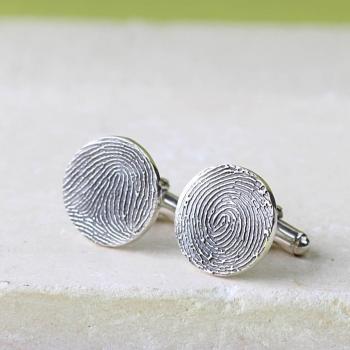 Monogram Round Fingerprint Cufflinks