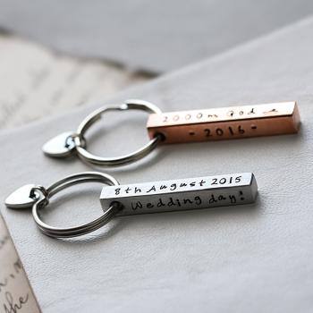 Personalised Square Bar Keyring