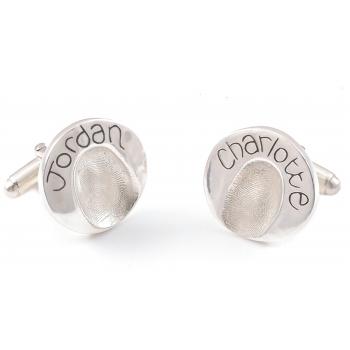 Fingerprint Impression Circle Cufflinks