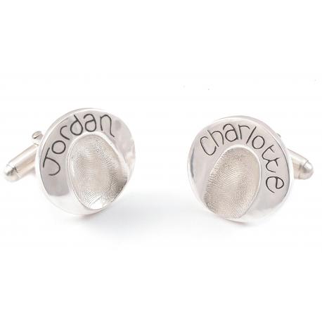 Fingerprint Impression Circle Cufflinks