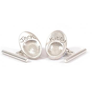 Oval Toggle FingerPrint Cufflinks (classic range)