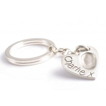 Classic Large Heart FingerPrint Keyring