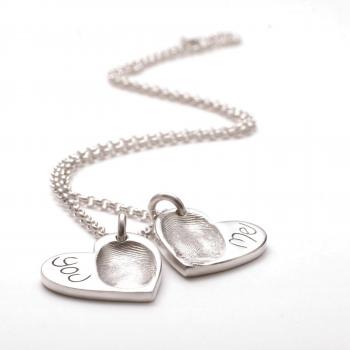 FingerPrint Heart Pendant On a Silver Chain (classic range)