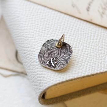 Rounded Square Fingerprint Charm - Solo