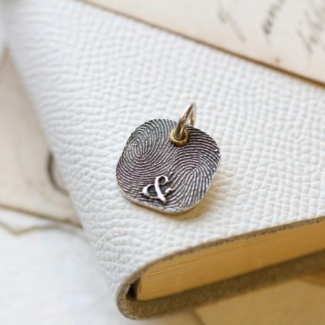 Rounded Square Fingerprint Charm