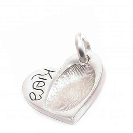 Fingerprint Impression Heart Charm